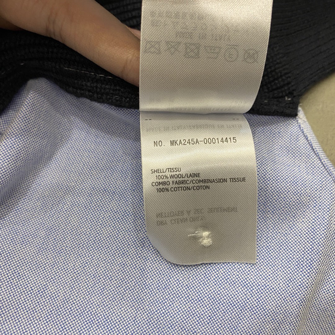 Schwarzer Baumwollpullover mit Kontrastsaum – Herren