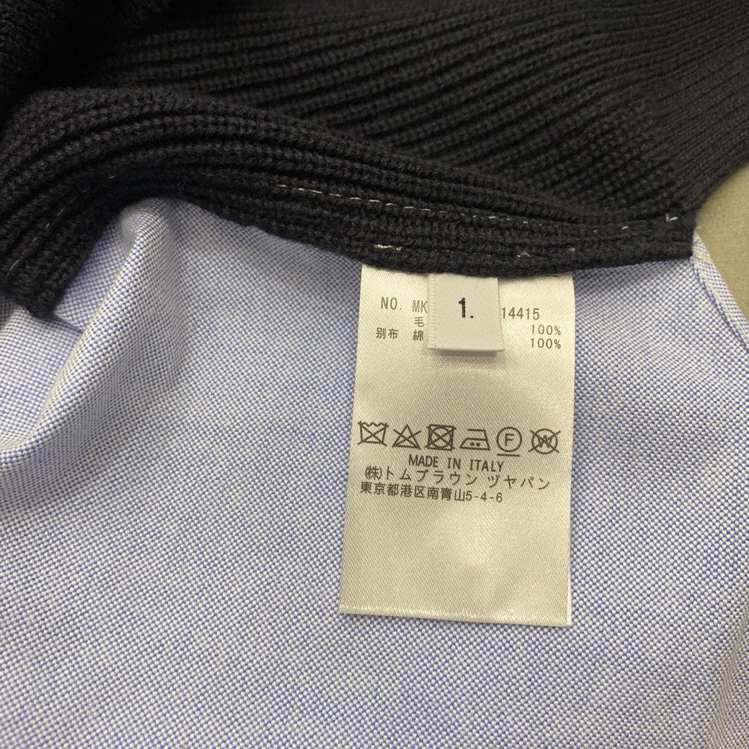 Schwarzer Baumwollpullover mit Kontrastsaum – Herren