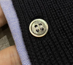 Schwarzer Baumwollpullover mit Kontrastsaum – Herren