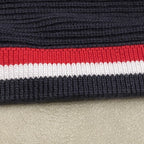 Schwarzer Baumwollpullover mit Kontrastsaum – Herren