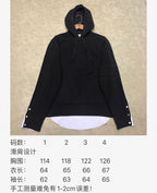 Schwarzer Baumwollpullover mit Kontrastsaum – Herren