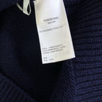Marineblaue Strickjacke aus Wolle mit vier Streifen – Damen