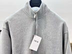 Grauer Baumwoll-Half-Zip - Herren