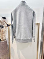 Grauer Baumwoll-Half-Zip - Herren