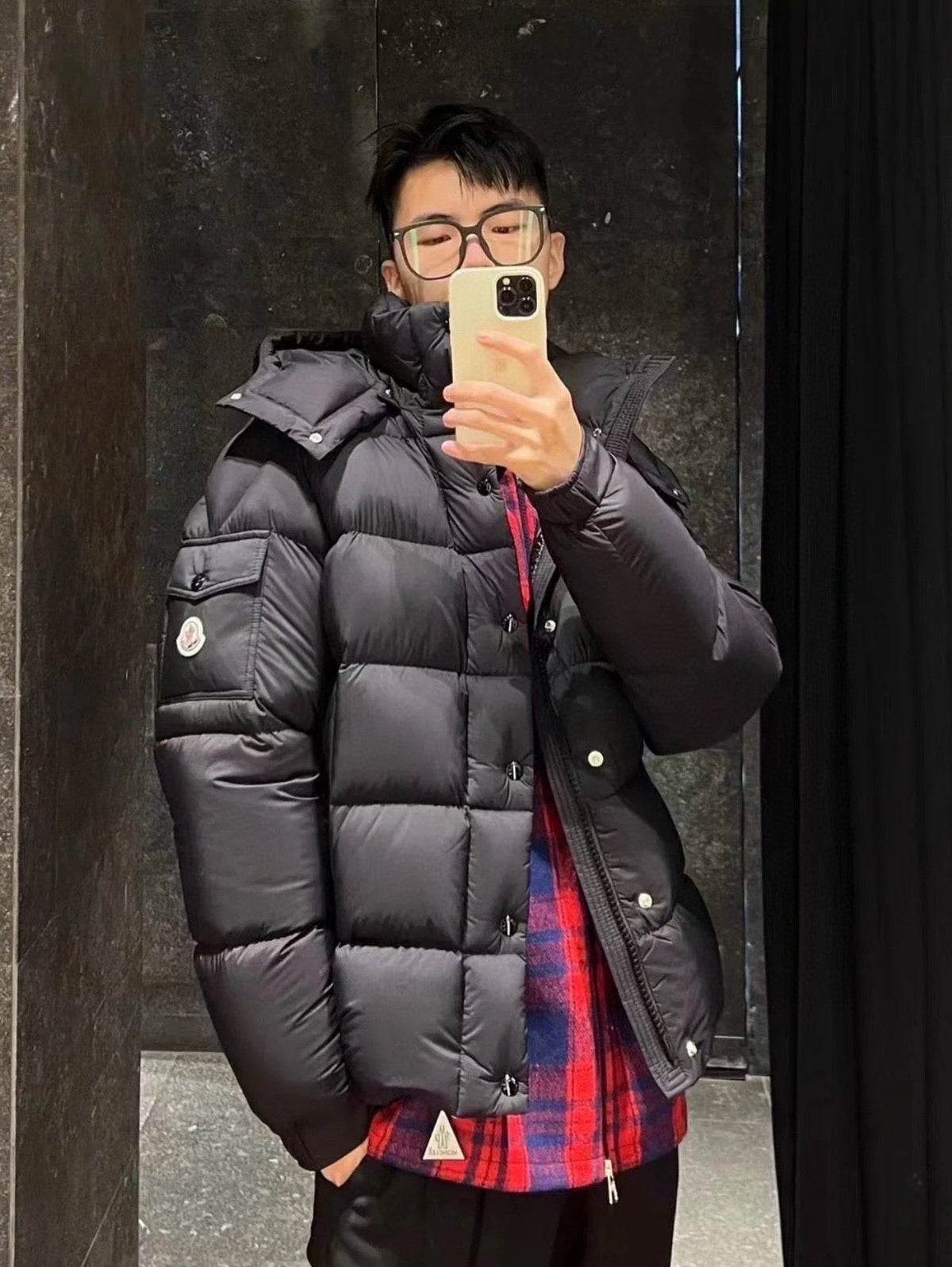 Schwarze Steppjacke – Herren
