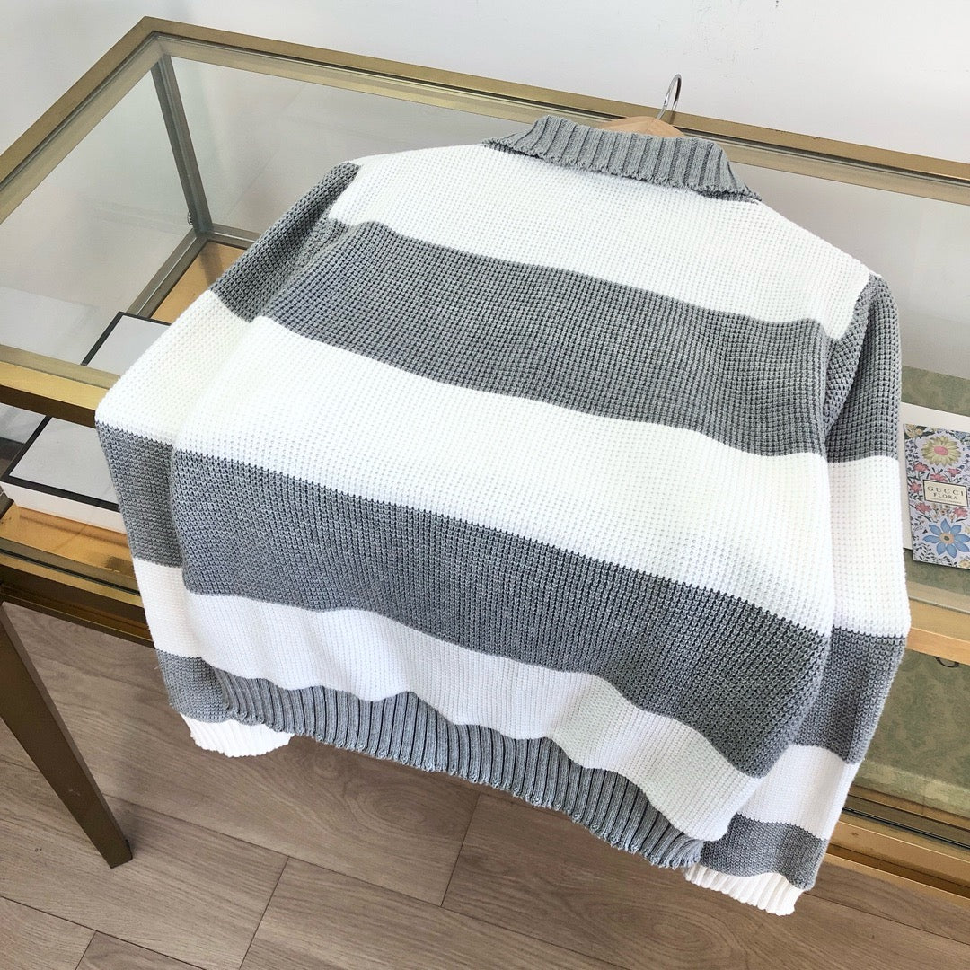 Gestreiftes Strickpolohemd – Herren