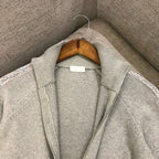 Grey Wool Plain Zip-Through - Men's