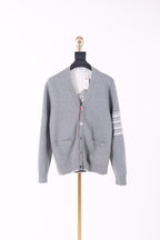 Graue Strickjacke aus Wolle, unifarben – Herren
