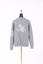 Graue Strickjacke aus Wolle, unifarben – Herren