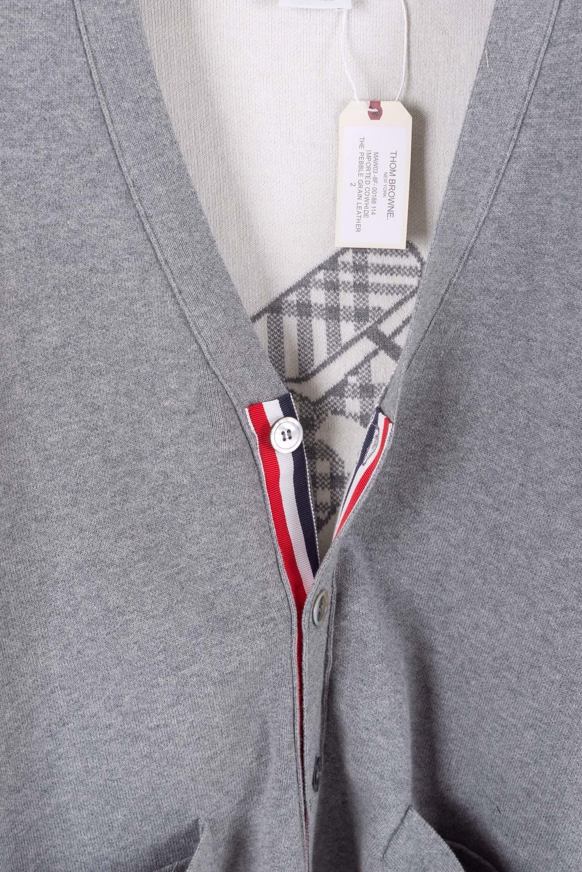 Grey Wool Plain Cardigan - Men's