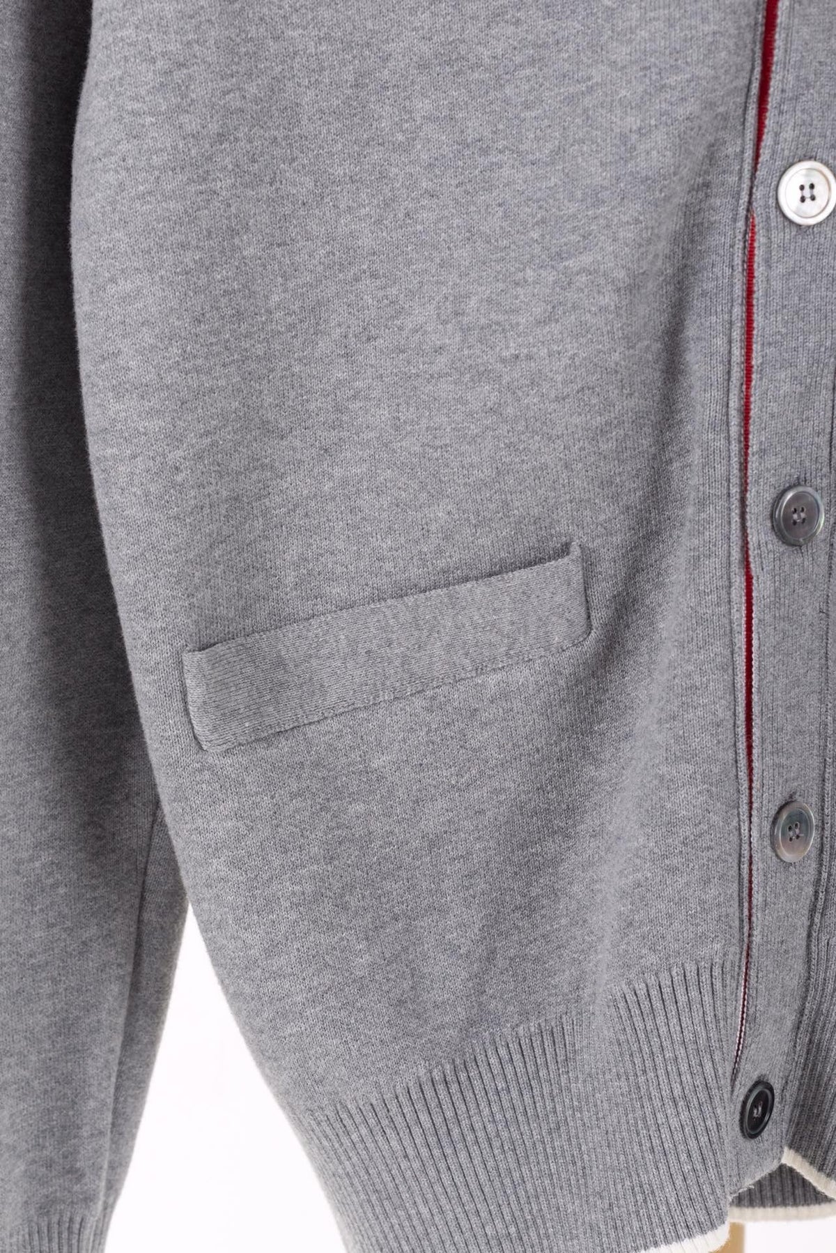 Graue Strickjacke aus Wolle, unifarben – Herren