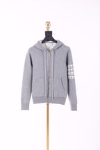 Marineblaue Woll-Zip-Jacke mit Nadelstreifen – Herren