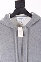 Marineblaue Woll-Zip-Jacke mit Nadelstreifen – Herren