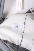 Marineblaue Woll-Zip-Jacke mit Nadelstreifen – Herren
