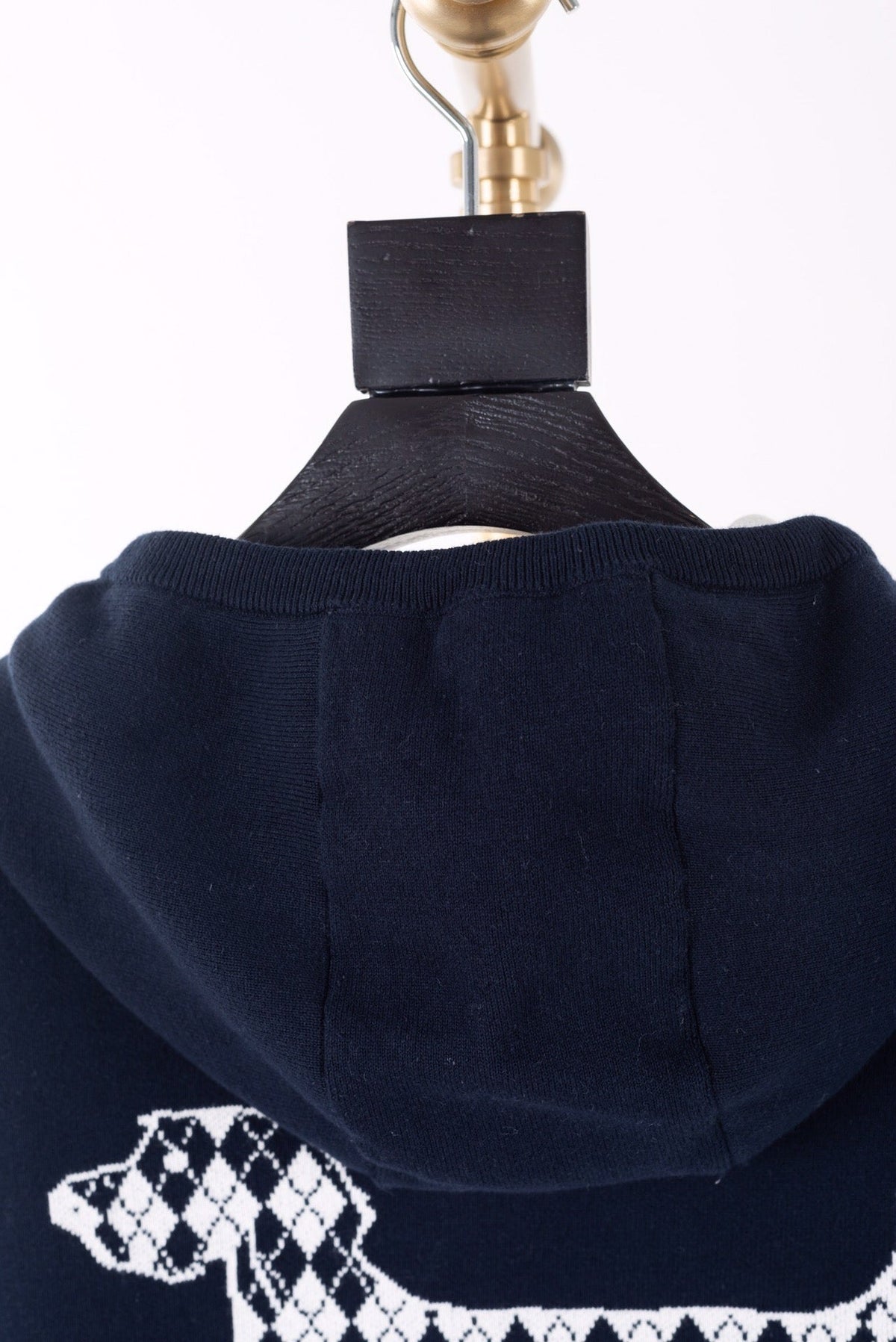 Marineblaue Woll-Zip-Jacke mit Nadelstreifen – Herren