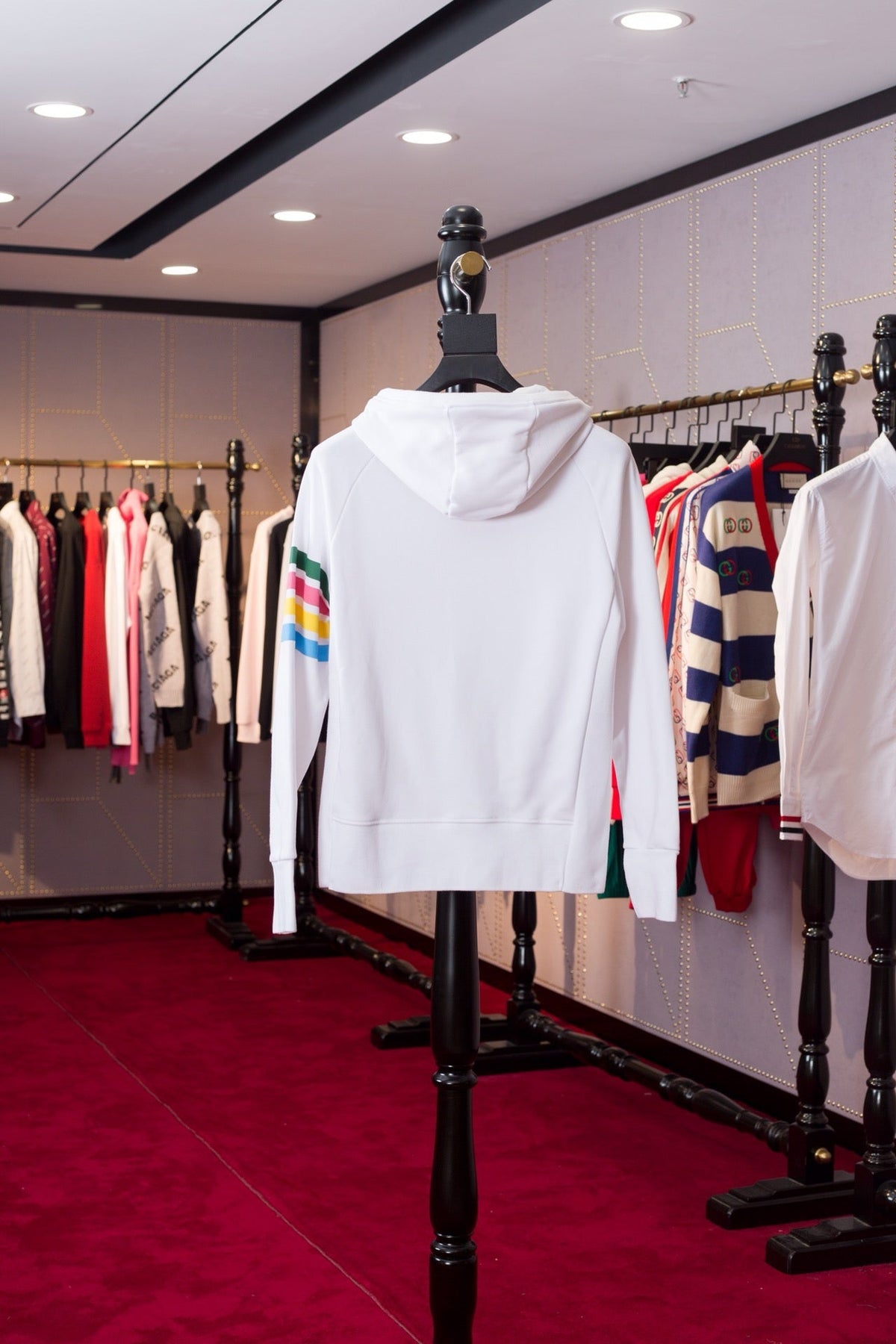 White Cotton Plain Zip-Through - Men's