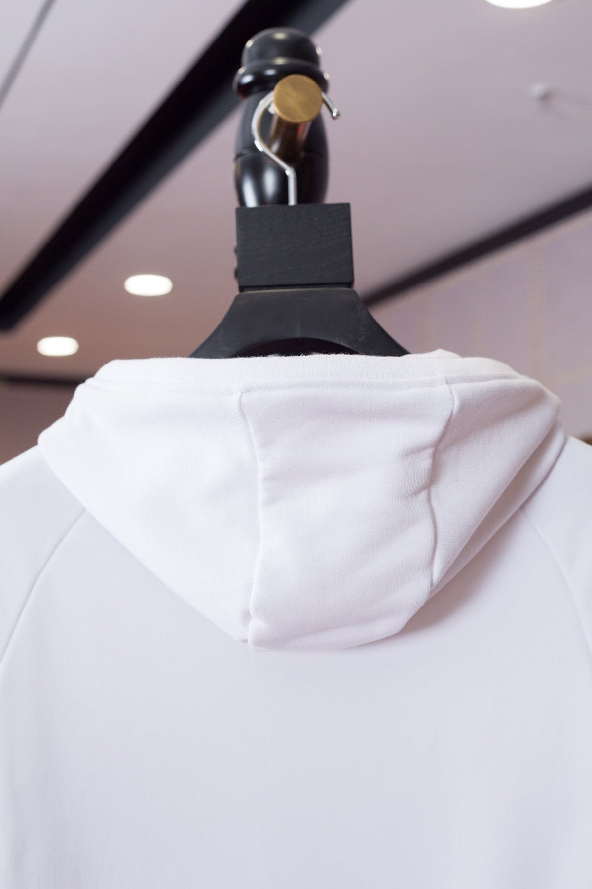 White Cotton Plain Zip-Through - Men's