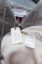 Graue Baumwoll-Jacke mit Reißverschluss und gestreiften Ärmeln – Herren