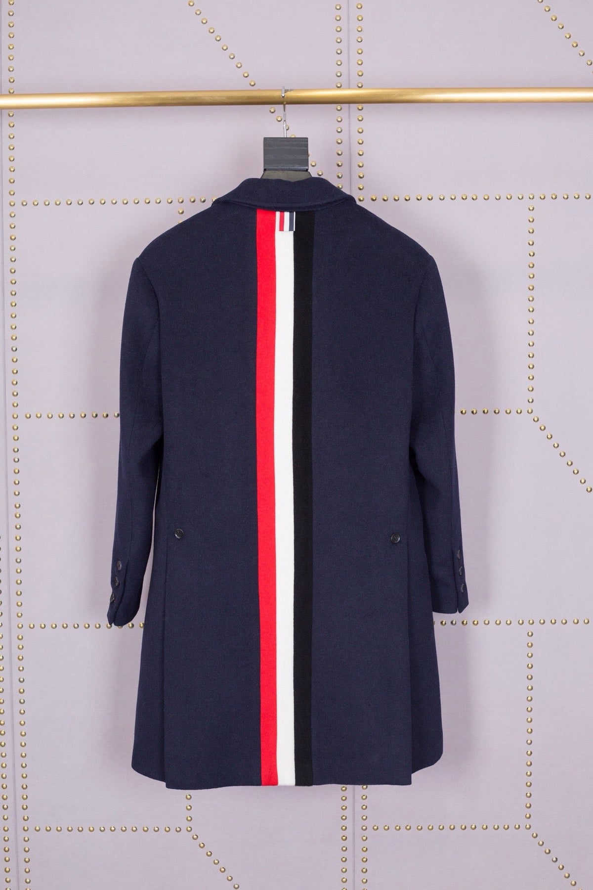 Grey Wool Plain Overcoat - Men's