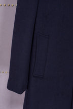 Grey Wool Plain Overcoat - Men's