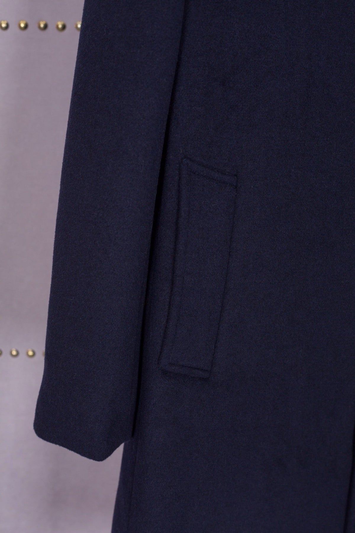 Grey Wool Plain Overcoat - Men's