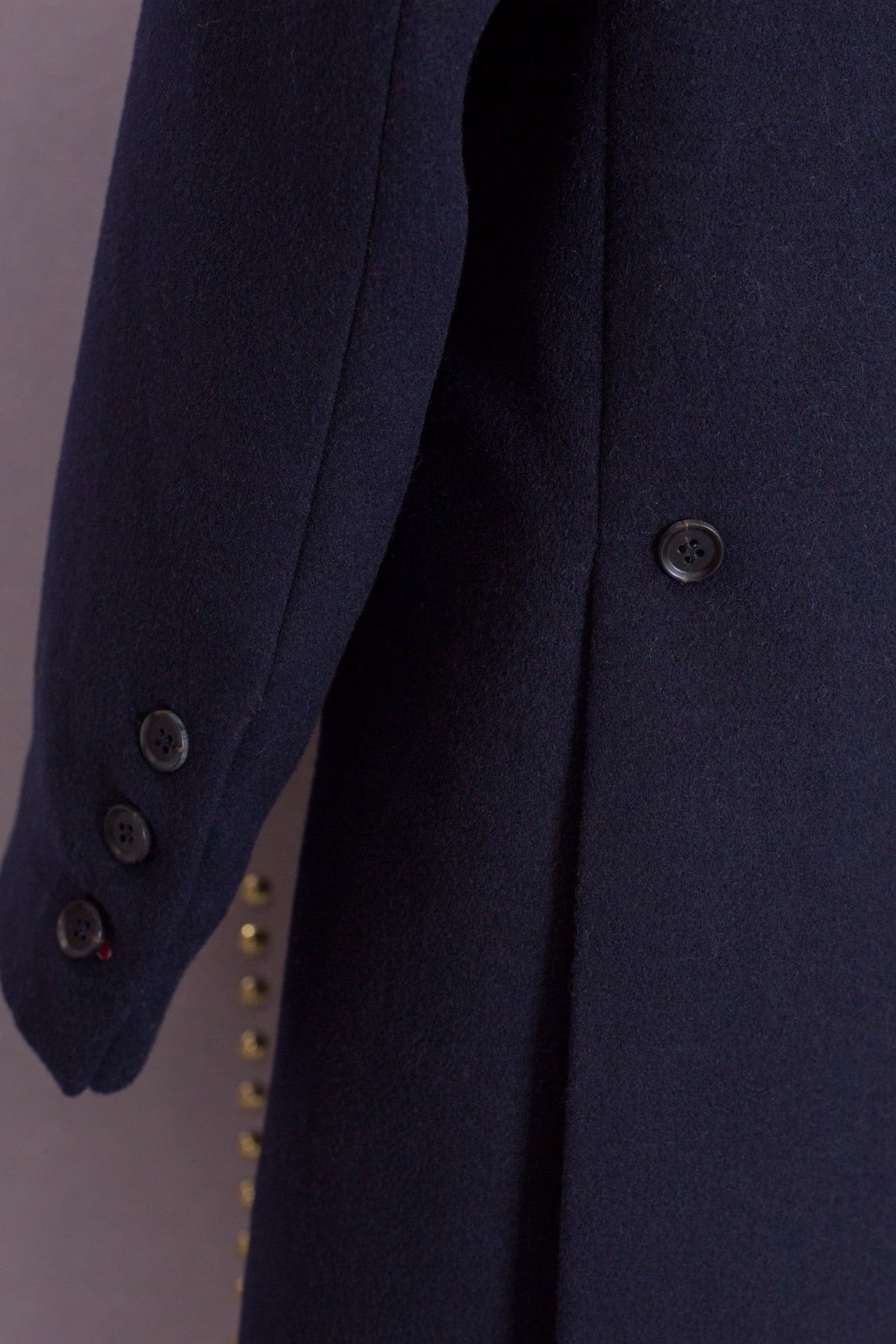 Grey Wool Plain Overcoat - Men's