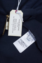Marineblaue Baumwoll-Reißverschlussjacke mit Streifenmuster für Herren