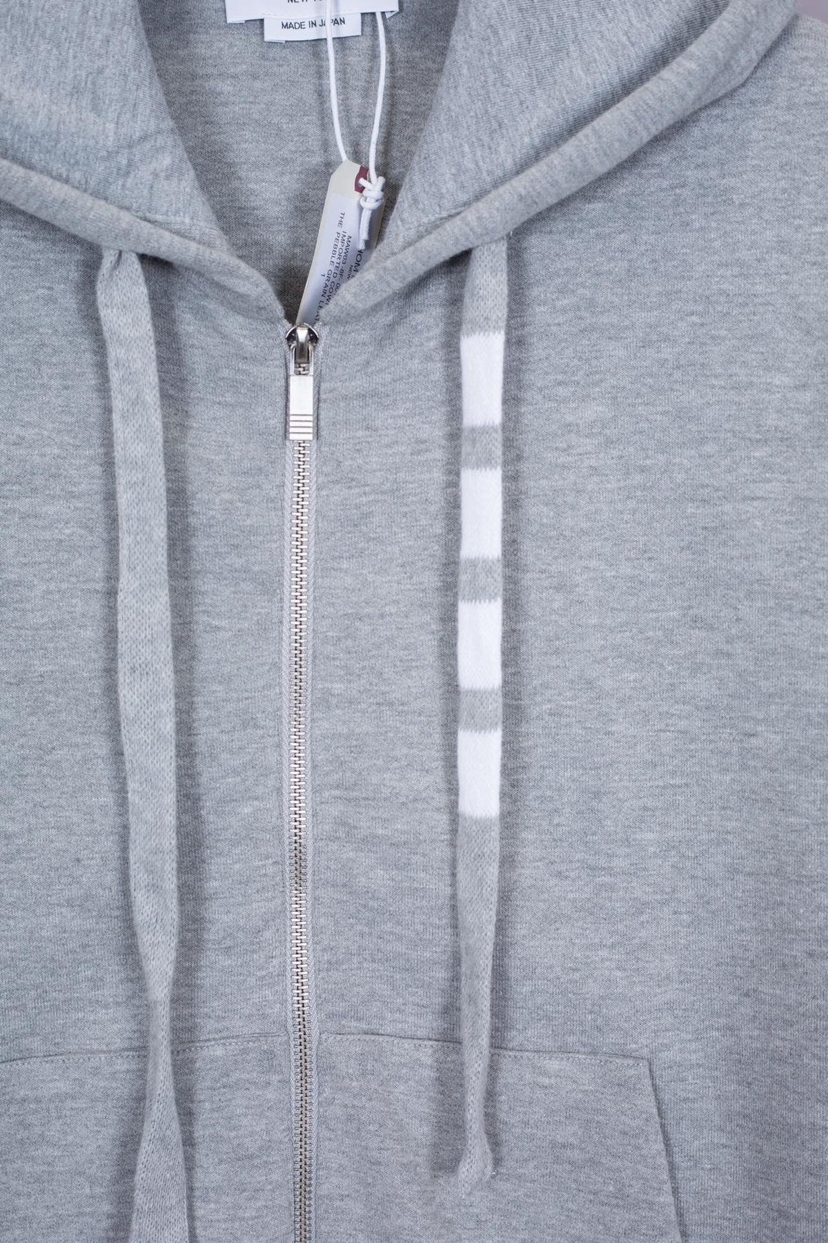 Marineblaue Baumwoll-Reißverschlussjacke mit Streifenmuster für Herren