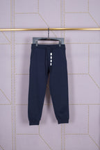 Grey Cotton Plain Joggers - Men's
