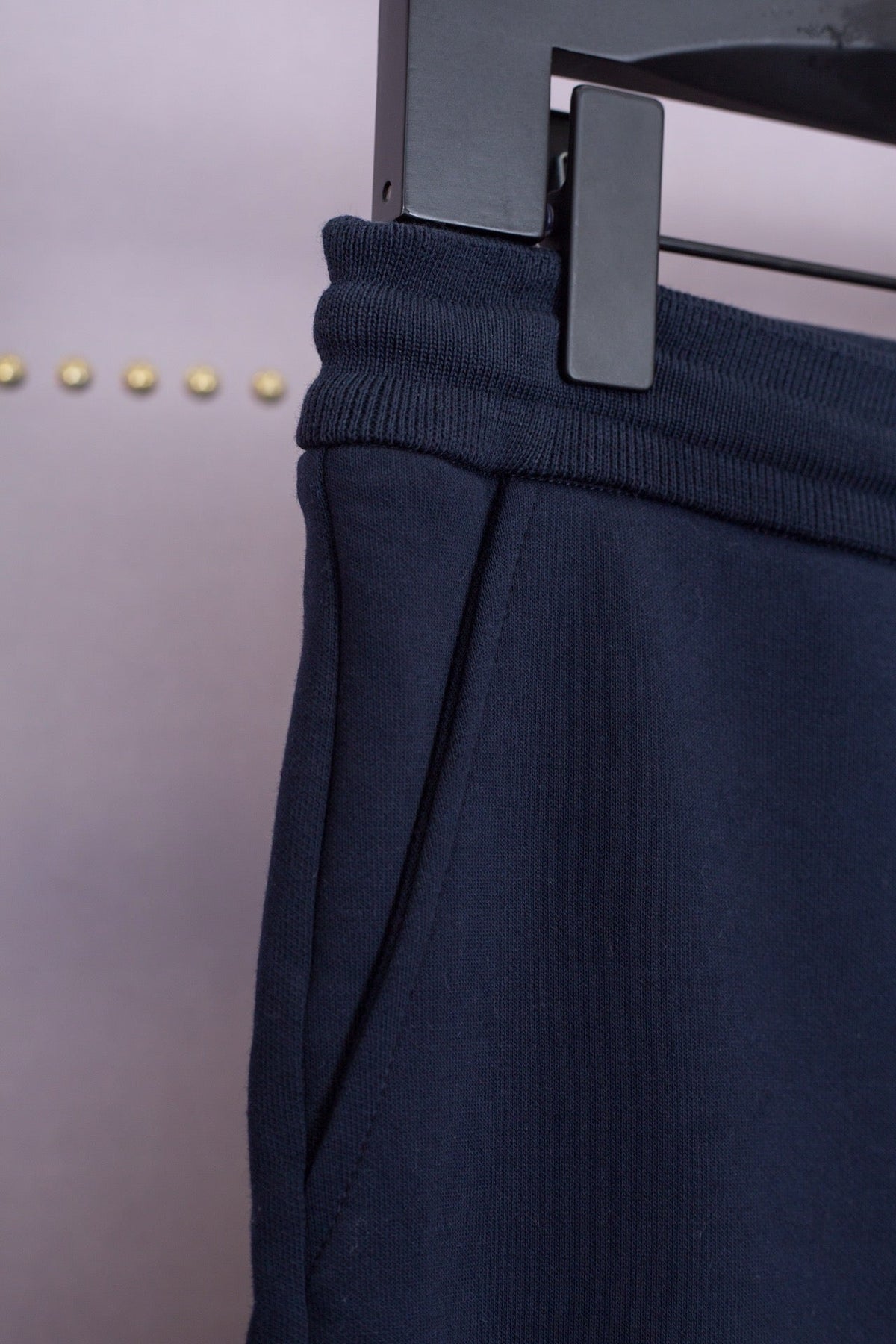 Grey Cotton Plain Joggers - Men's