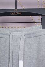 Grey Cotton Plain Joggers - Men's