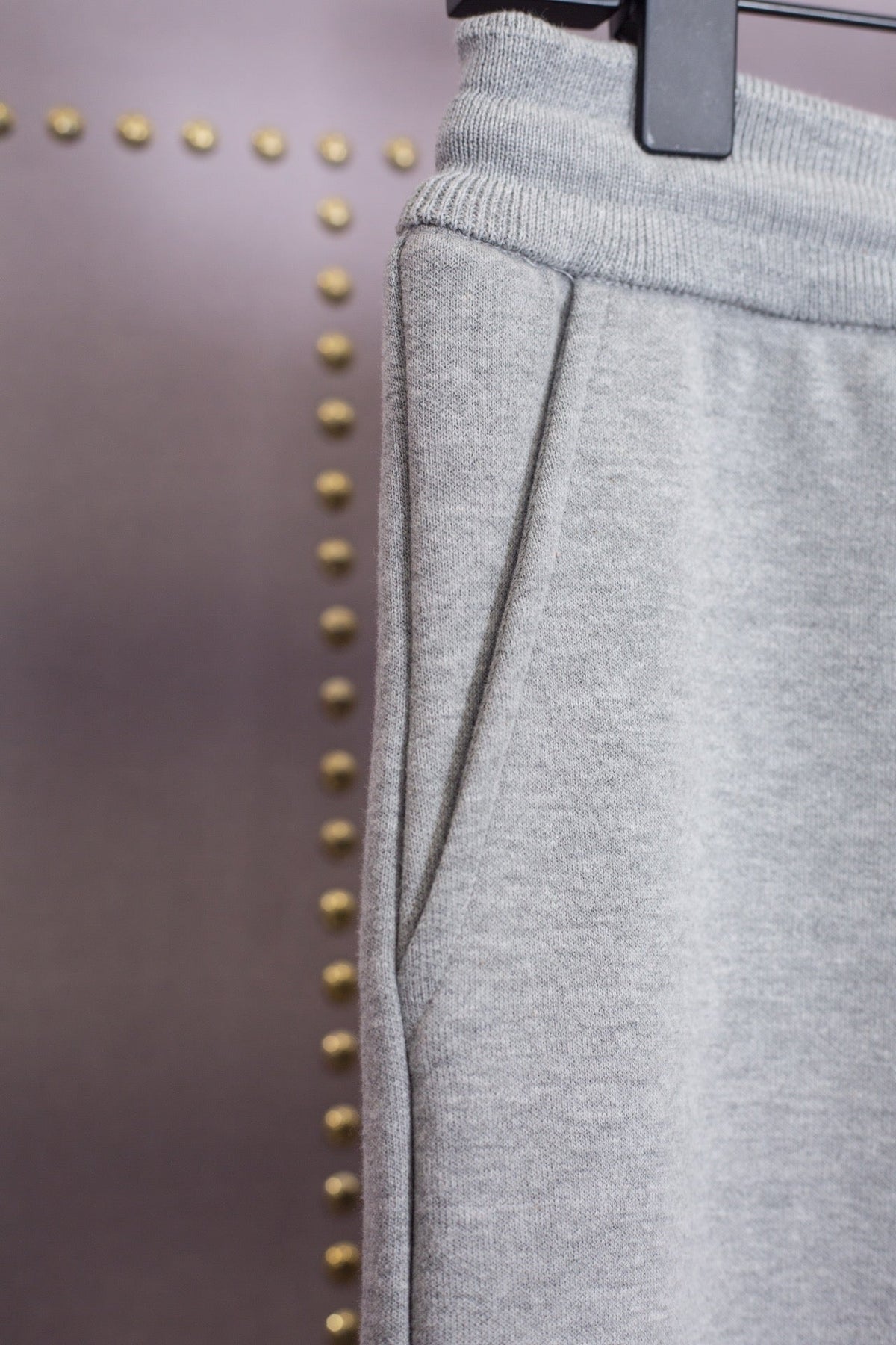 Grey Cotton Plain Joggers - Men's