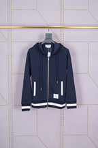 Grey Cotton Plain Zip-Through - Men's