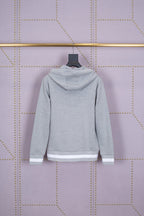 Grey Cotton Plain Zip-Through - Men's