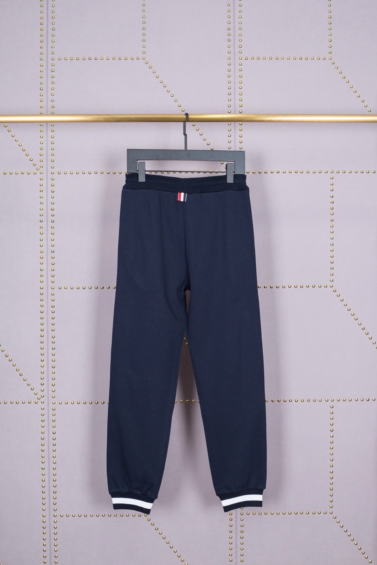 Grey Cotton Contrast Stripe Joggers - Men's