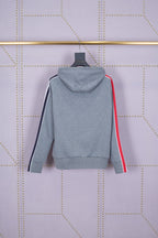 Grey Cotton Bar Stripe Pullover - Men's