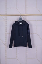 Grauer Baumwollpullover mit Streifen – Herren