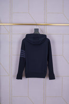 Grauer Baumwollpullover mit Streifen – Herren