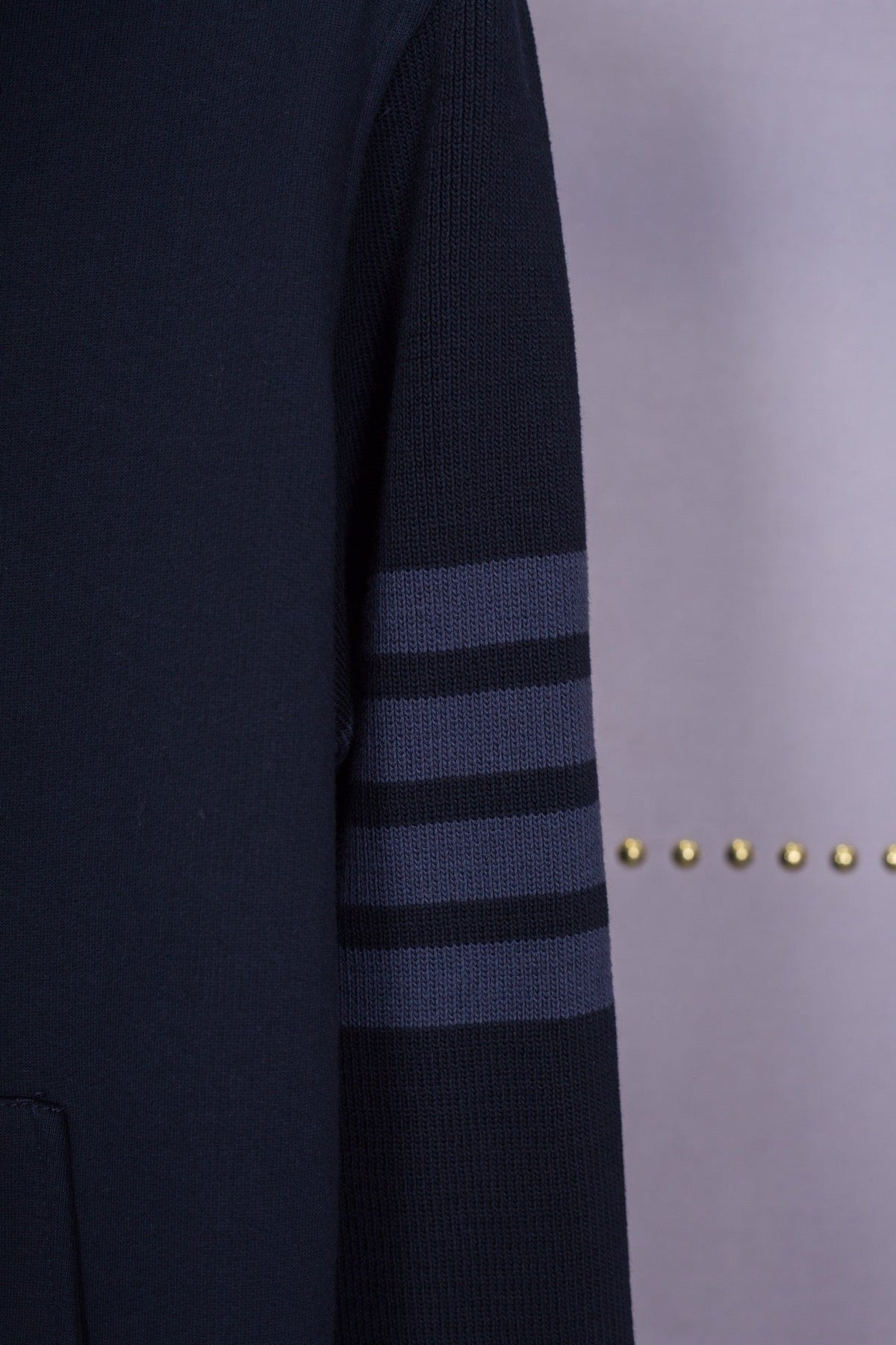 Grauer Baumwollpullover mit Streifen – Herren