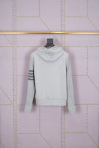 Grauer Baumwollpullover mit Streifen – Herren