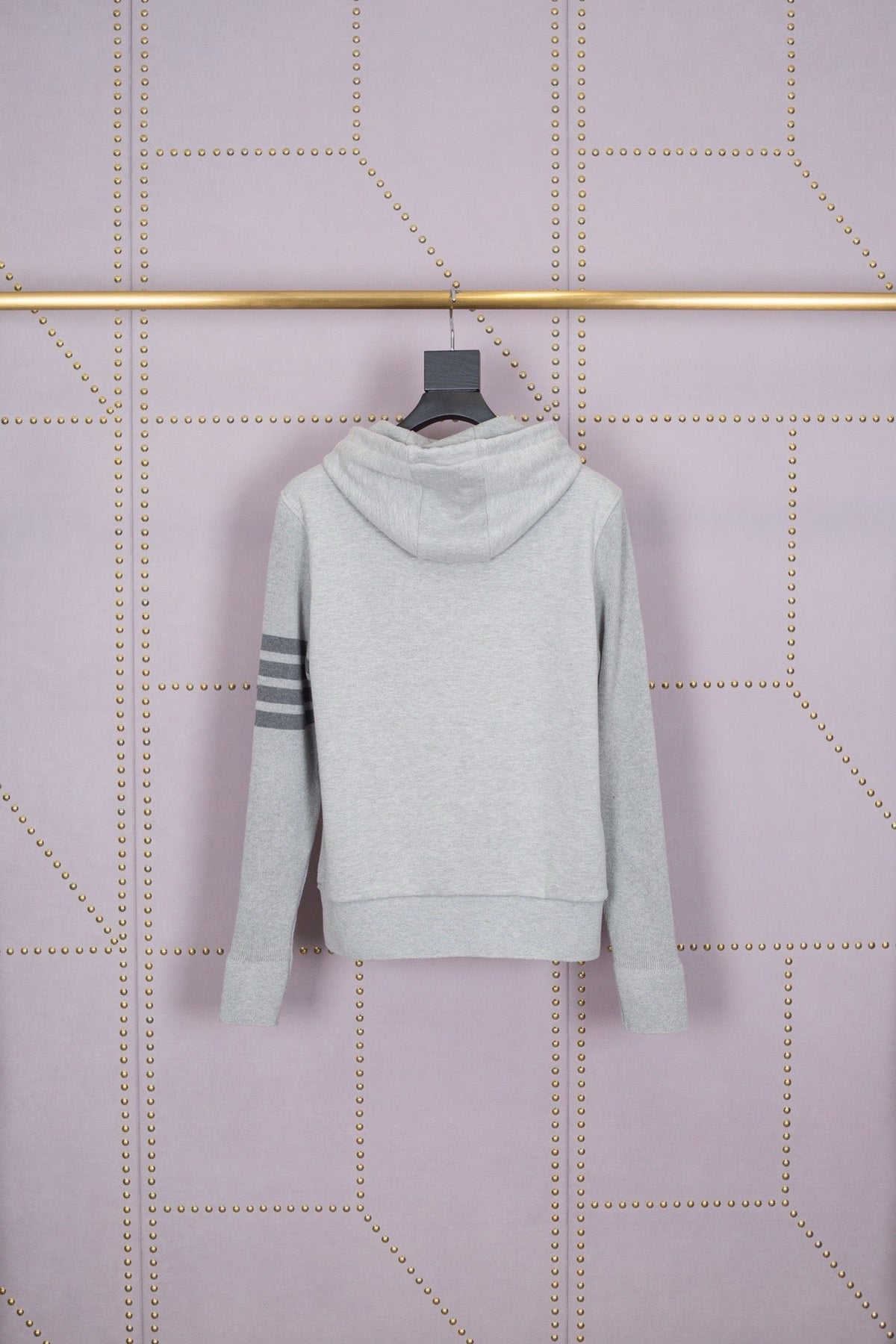 Grauer Baumwollpullover mit Streifen – Herren