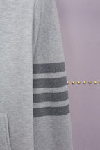 Grauer Baumwollpullover mit Streifen – Herren
