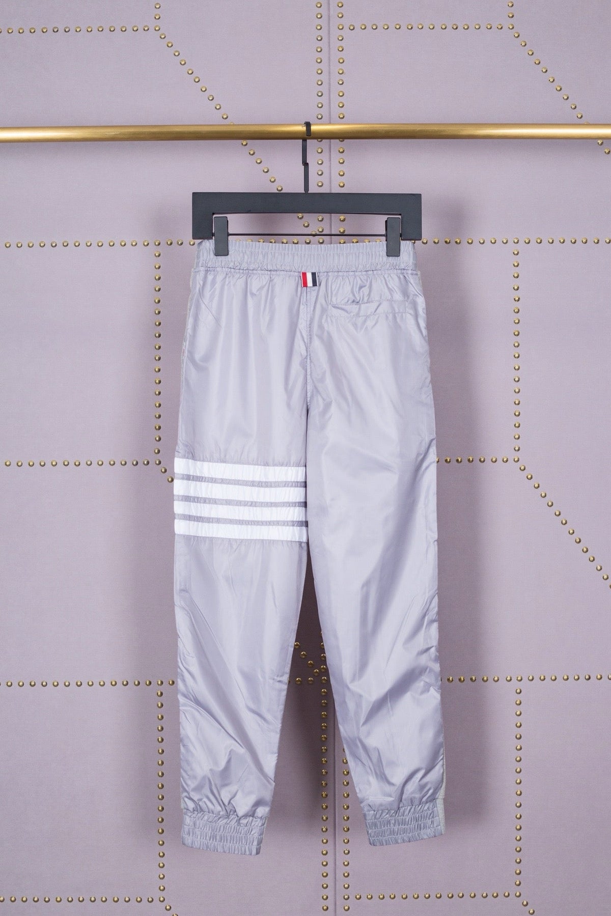 Grey Cotton Four-Bar Joggers - Men's