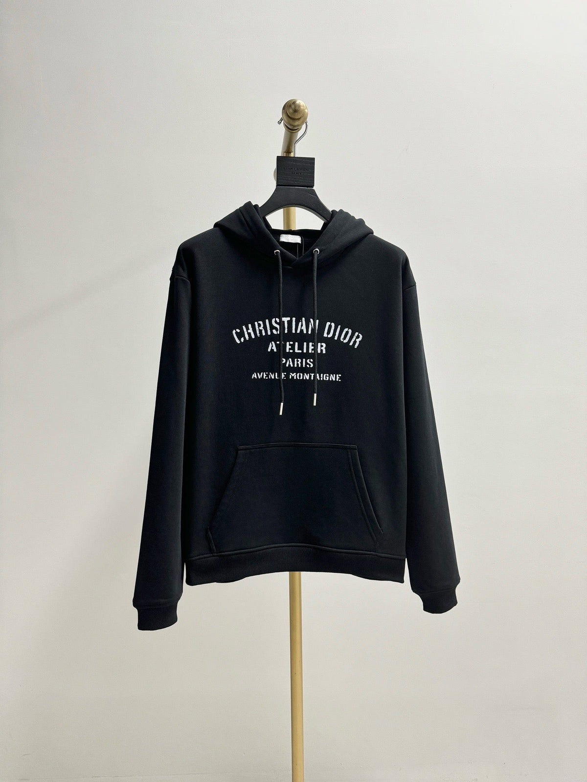 Schwarzer Baumwoll-Pullover mit Brustaufdruck – Herren