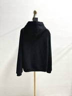 Schwarzer Baumwoll-Pullover mit Brustaufdruck – Herren