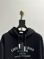 Schwarzer Baumwoll-Pullover mit Brustaufdruck – Herren