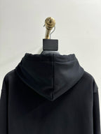 Schwarzer Baumwoll-Pullover mit Brustaufdruck – Herren