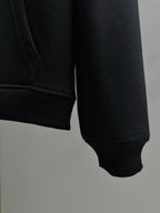 Schwarzer Baumwoll-Pullover mit Brustaufdruck – Herren