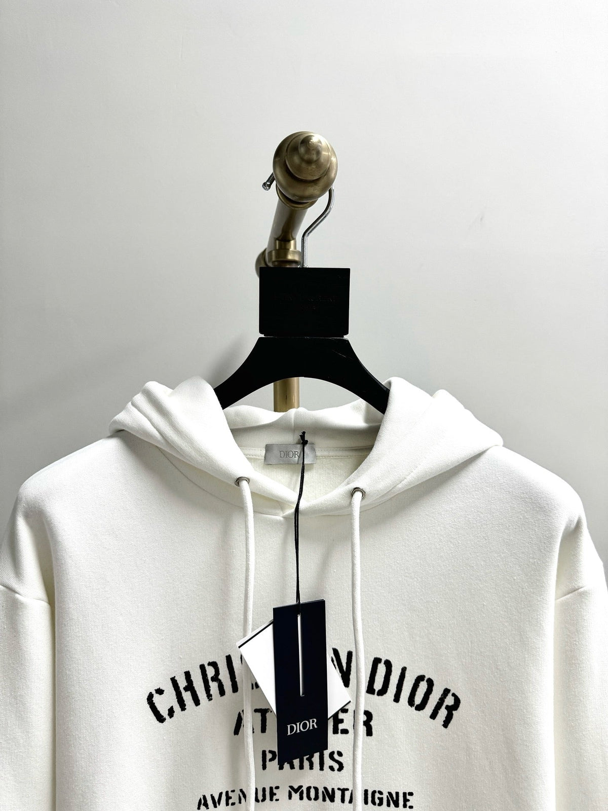 Schwarzer Baumwoll-Pullover mit Brustaufdruck – Herren