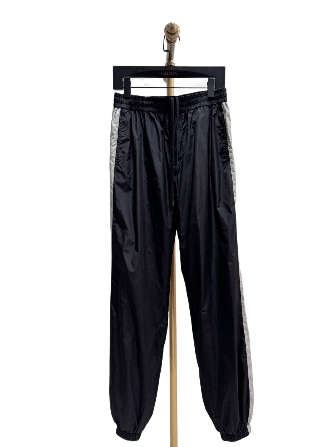 Black Nylon Side Stripe Joggers - Men's